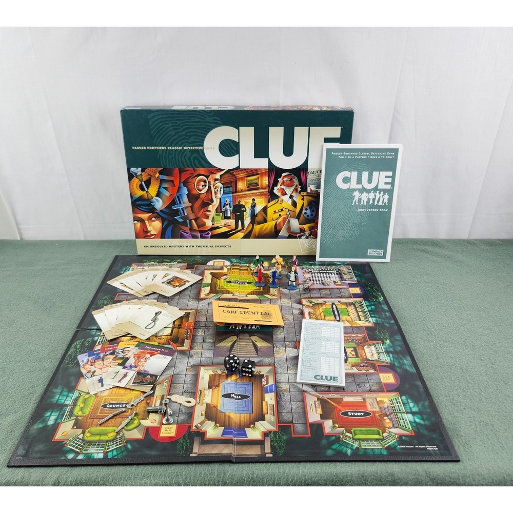 Vintage Clue Board Game by Parker Brothers - 2002 Edition - Complete!